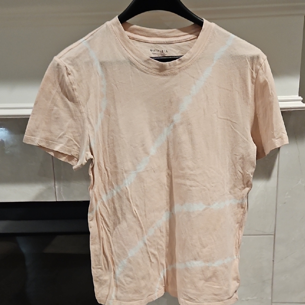 Athleta Womens Light Beige Tie-Dye Tee